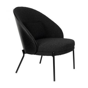 Fotoliu negru cu tapițerie din țesătură bouclé Rodin – Dutchbone