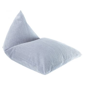 Fotoliu puf pentru copii albastru cu tapițerie din catifea reiată Big Lounger – Wigiwama
