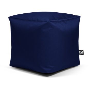 Fotoliu puf pentru copii albastru închis Cube M – So Soft?