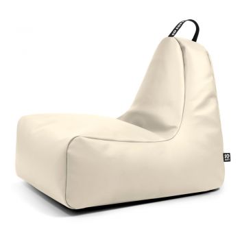 Fotoliu puf pentru copii bej cu tapițerie din imitație de piele Chill M – So Soft?