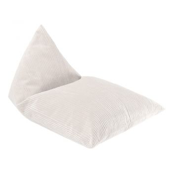 Fotoliu puf pentru copii crem cu tapițerie din catifea reiată Big Lounger – Wigiwama