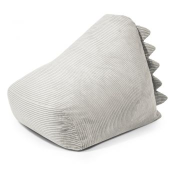 Fotoliu puf pentru copii crem cu tapițerie din catifea reiată Snug 80 Dragon – SLOWDOWN