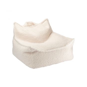 Fotoliu puf pentru copii crem cu tapițerie din țesătură bouclé Chair – Wigiwama