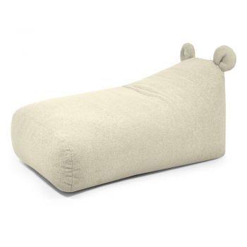 Fotoliu puf pentru copii crem cu tapițerie din țesătură bouclé Snug 130 Bear – SLOWDOWN