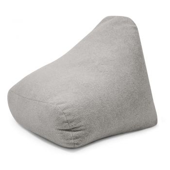 Fotoliu puf pentru copii gri deschis cu tapițerie din țesătură bouclé Snug 80 – SLOWDOWN