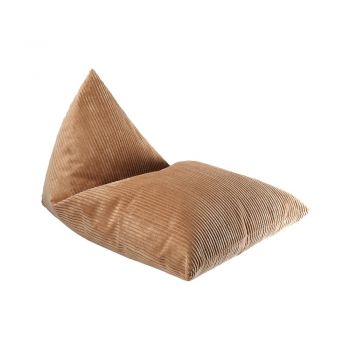 Fotoliu puf pentru copii maro cu tapițerie din catifea reiată Big Lounger – Wigiwama