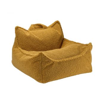 Fotoliu puf pentru copii maro cu tapițerie din țesătură bouclé Chair – Wigiwama