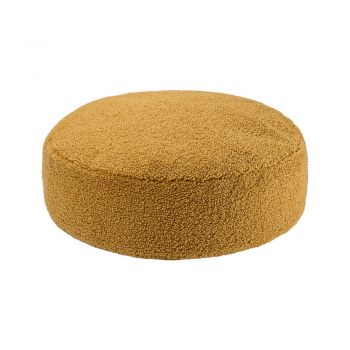 Fotoliu puf pentru copii maro cu tapițerie din țesătură bouclé Round – Wigiwama