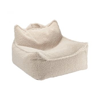 Fotoliu puf pentru copii maro deschis cu tapițerie din țesătură bouclé Chair – Wigiwama