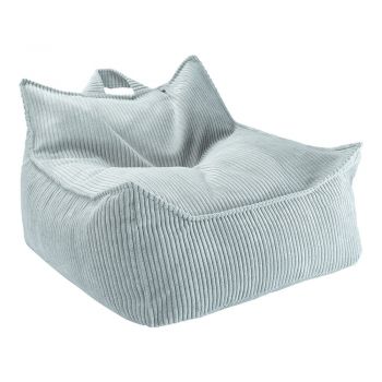 Fotoliu puf pentru copii verde mentă cu tapițerie din catifea reiată Chair – Wigiwama