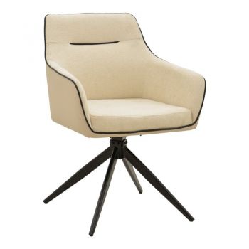 Fotoliu rotativ Debra, Pako World, Textil, Bej 64x60x83 cm