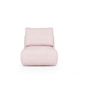 Fotoliu roz deschis cu tapițerie din țesătură bouclé Mirel – Rodier
