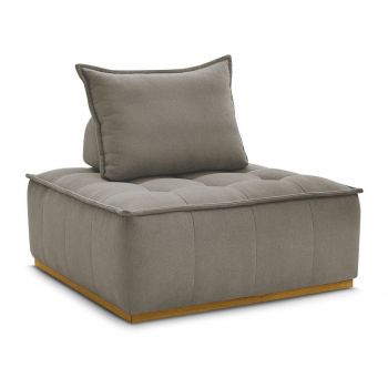 Fotoliu taupe cu tapițerie din chenille Elisa – Bobochic Paris