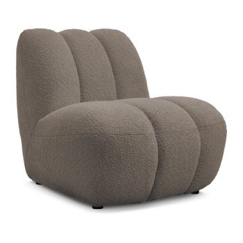 Fotoliu taupe cu tapițerie din țesătură bouclé Janissaire – Bobochic Paris