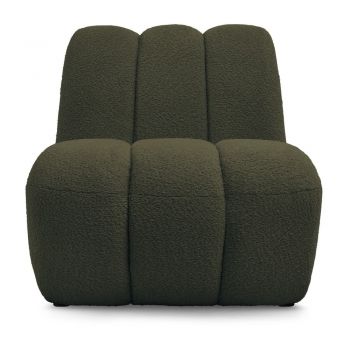 Fotoliu verde cu tapițerie din țesătură bouclé Janissaire – Bobochic Paris