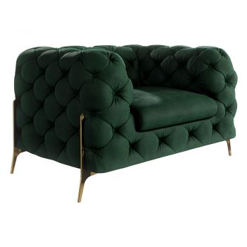 Fotoliu verde închis cu tapițerie din catifea Chelsea Bis – Ropez