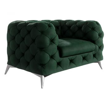 Fotoliu verde închis cu tapițerie din catifea Chelsea – Ropez