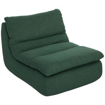HOMCOM Scaun de Podea Modern și Capitonaț din Țesătură cu Aspect Catifelat Verde | Aosom Romania
