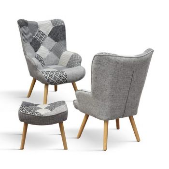 PAZZO DESIGN Fotoliu Ludovica, multicolor, cu suport pentru picioare| Aosom Romania