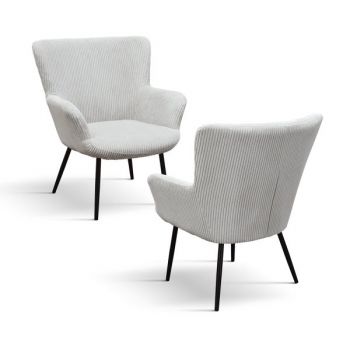PAZZO DESIGN Fotoliu Titti Gri Deschis Set de 1, Tapițerie din Catifea | Aosom Romania