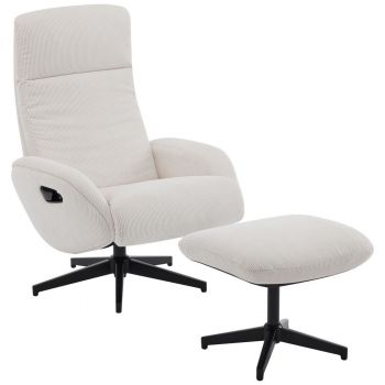 SET SCAUNE DE RELAXARE in metal, textil negru, bej