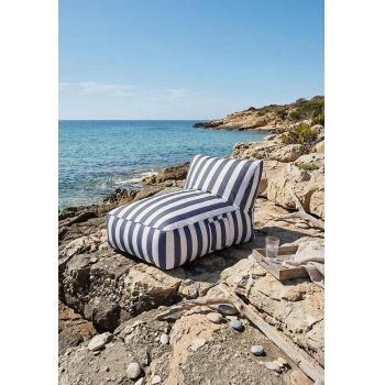Sezlong Maris, Homla, 102x72x65 cm, poliester/spuma, alb/albastru