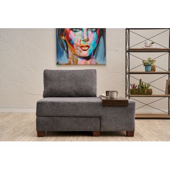 Fotoliu extensibil, Balcab Home, 825BLC4707, Lemn, Gri