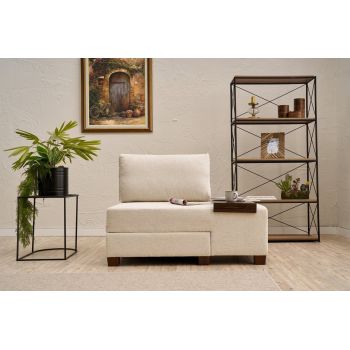 Fotoliu extensibil, Balcab Home, 825BLC4711, Lemn, Crem