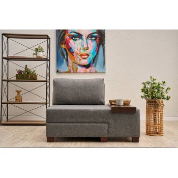 Fotoliu extensibil, Balcab Home, 825BLC4713, Lemn, Gri