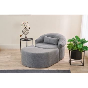 Fotoliu extensibil, Balcab Home, 825BLC4724, Poliester, Gri