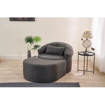 Fotoliu extensibil, Balcab Home, 825BLC4728, Poliester, Antracit
