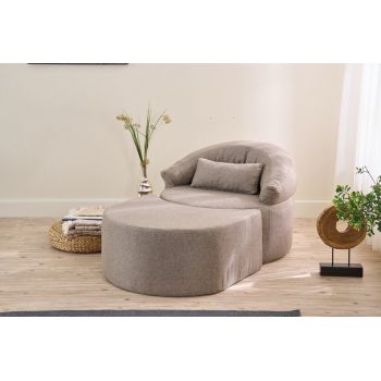 Fotoliu extensibil, Balcab Home, 825BLC4730, Poliester, Maro