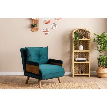 Fotoliu extensibil, Futon, 859FTN2333, Metal , Verde petrol