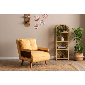 Fotoliu extensibil, Futon, 859FTN2334, Metal , Galben mustar