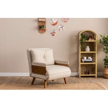 Fotoliu extensibil, Futon, 859FTN2336, Metal , Crem