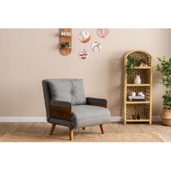 Fotoliu extensibil, Futon, 859FTN2337, Metal , Gri deschis