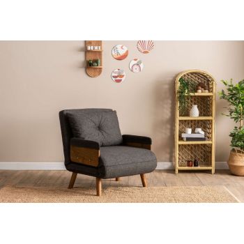 Fotoliu extensibil, Futon, 859FTN2338, Metal , Gri inchis