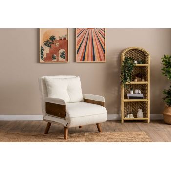 Fotoliu extensibil, Futon, 859FTN2340, Metal , Alb