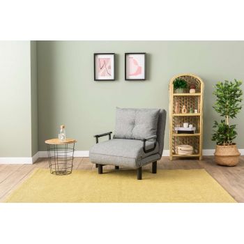 Fotoliu extensibil, Futon, 859FTN2347, Metal , Gri deschis