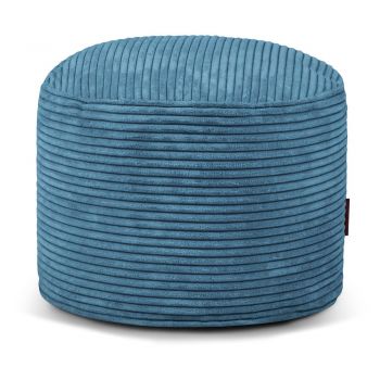 Fotoliu bean bag albastru cu tapițerie din catifea reiată Mini – SLOWDOWN
