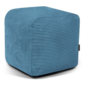Fotoliu bean bag albastru cu tapițerie din catifea reiată Plus 50 Lounge – SLOWDOWN