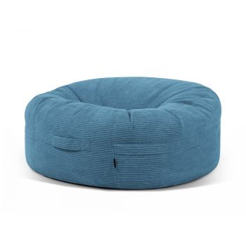 Fotoliu bean bag albastru cu tapițerie din catifea reiată Roll 135 – SLOWDOWN
