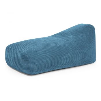Fotoliu bean bag albastru cu tapițerie din catifea reiată Snug 130 – SLOWDOWN