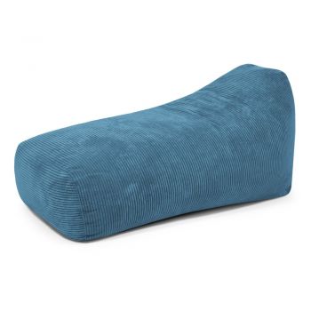Fotoliu bean bag albastru cu tapițerie din catifea reiată Snug Long 140 – SLOWDOWN