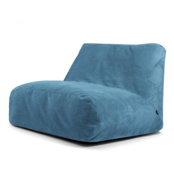 Fotoliu bean bag albastru cu tapițerie din catifea reiată Sofa Tube – SLOWDOWN