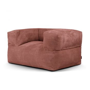 Fotoliu bean bag cărămiziu cu tapițerie din catifea reiată MooG – SLOWDOWN