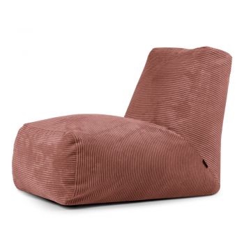 Fotoliu bean bag cărămiziu cu tapițerie din catifea reiată Tube – SLOWDOWN
