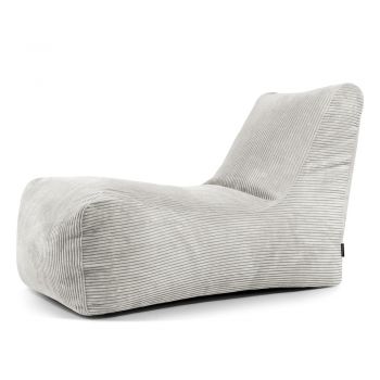 Fotoliu bean bag crem cu tapițerie din catifea reiată Lounge – SLOWDOWN