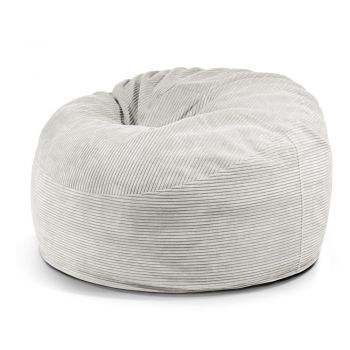 Fotoliu bean bag crem cu tapițerie din catifea reiată Om 110 – SLOWDOWN