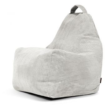 Fotoliu bean bag crem cu tapițerie din catifea reiată Play Amuse – SLOWDOWN